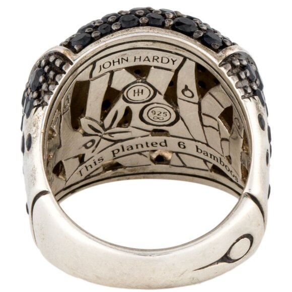 JOHN HARDY STERLING SILVER 925 SAPPHIRE BAMBOO LAVA DOME RING - Picture 6 of 9